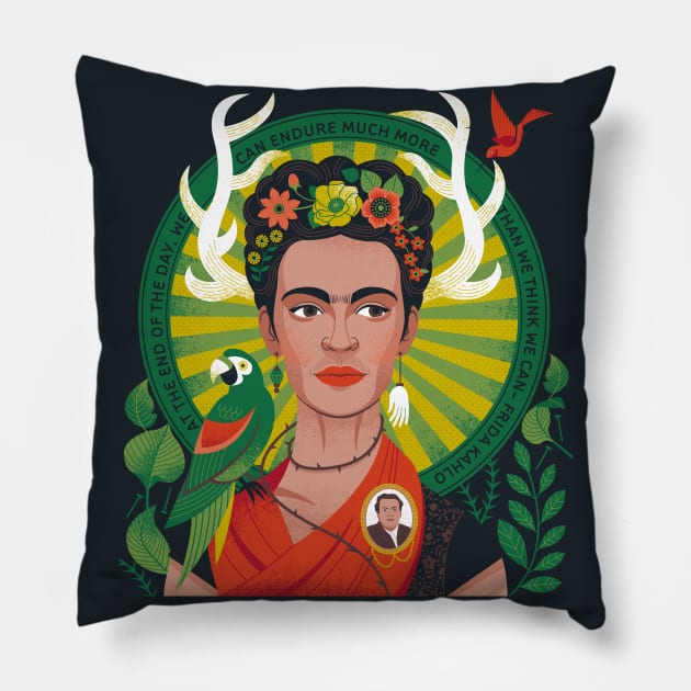 Frida! Pillow by Lucie Rice Illustration and Design, LLC