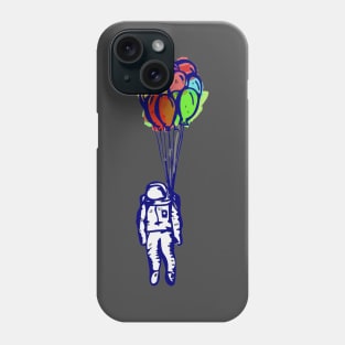 The blue Astronaut and the colourful Balloons Phone Case