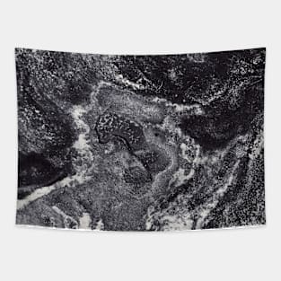 Marble or sea in black and white Tapestry