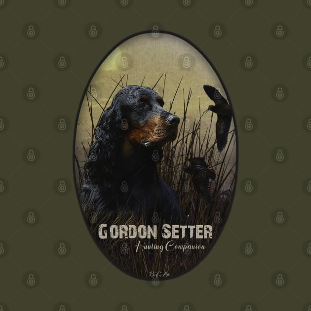 Gordon Setter by German Wirehaired Pointer 