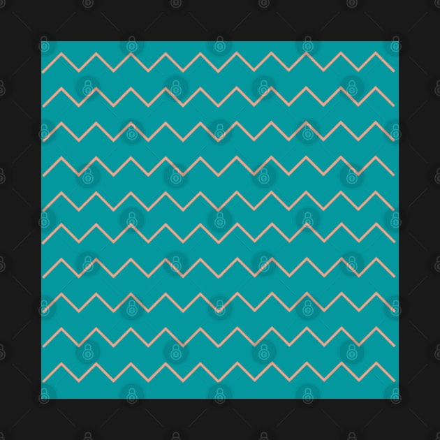 Mint blue zigzag pattern by Shineyarts