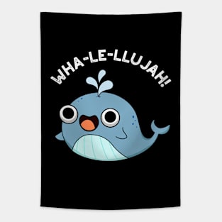 Wha-le-llujah Cute Whale Pun Tapestry