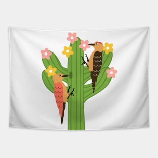 Saguaro Cactus and Gila woodpecker Tapestry