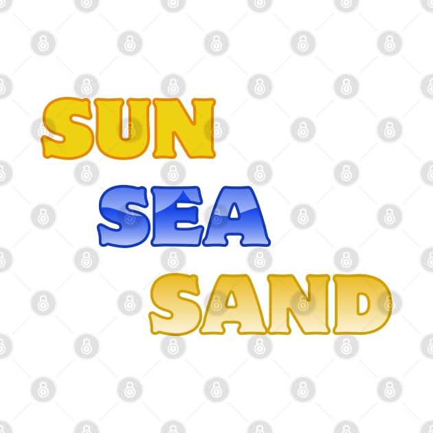 Sun Sea Sand Summer Beach Holiday by jr7 original designs