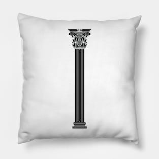 Black corinthian column Pillow