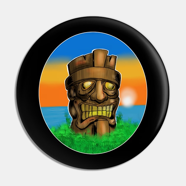 Tiki Sunset Pin by silentrob668