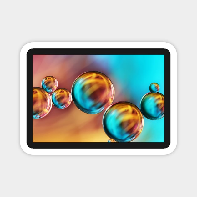 Techno-coloured Bubble Abstract Magnet by SharonJ