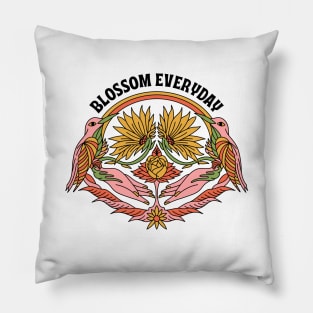 Blossoming Birds and Flowers Pillow