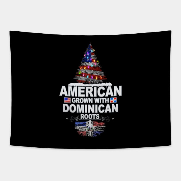 Christmas Tree  American Grown With Dominican Roots - Gift for Dominican From Dominican Republic Tapestry by Country Flags