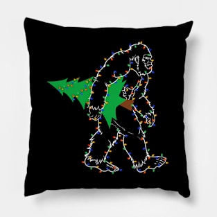 Bigfoot Christmas Tree Light Pillow