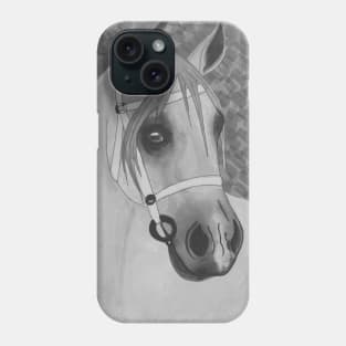 Black and white Arabian horse Phone Case