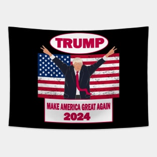 Trump Political 2024 Presidential Campaign America Flag Tapestry