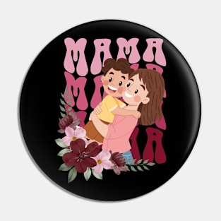 Happy Mama Floral Design Pin