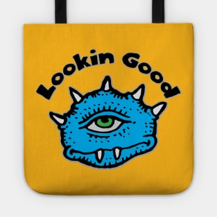 Alien Lookin Good T-Shirt | Funny One Eyed Blue Creature Tote