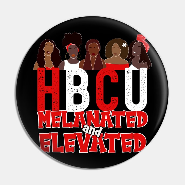 Red and White HBCU Melanated Educated Pin by blackartmattersshop