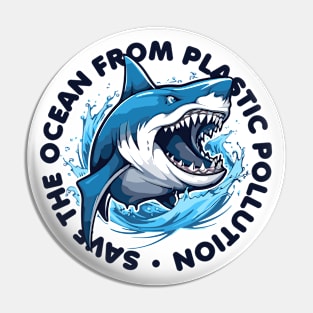 save ocean shark plastic pollution Pin