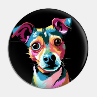 Rat Terrier Pop Art - Dog Lover Gifts Pin