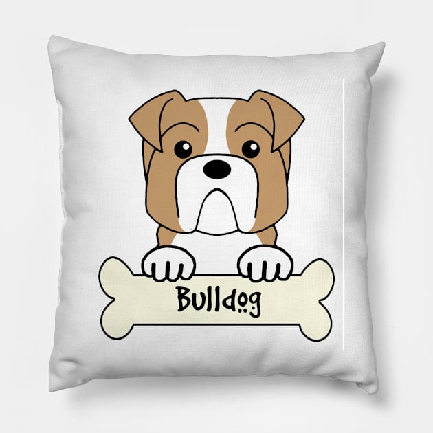 Bulldog Pillow by AnitaValle