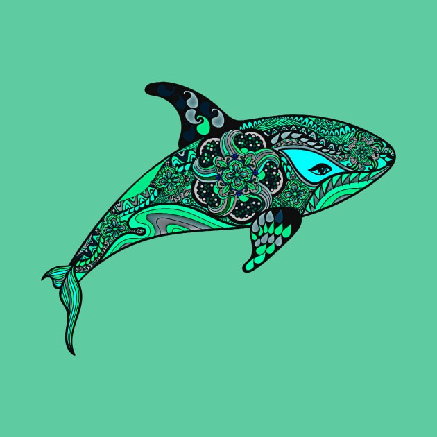 Green Orca Whale design by Sailfaster Designs