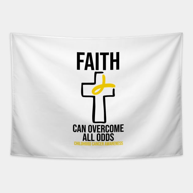 Childhood Cancer Awareness - Faith Can Overcome All Odds Tapestry by BDAZ