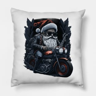 Santa on motorbike Pillow