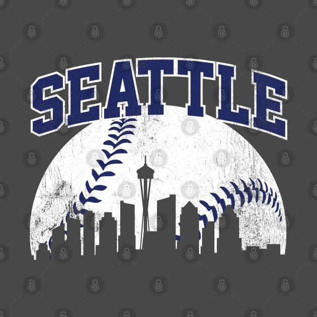 Vintage Seattle Skyline City Gameday Retro Vintage by DetourShirts