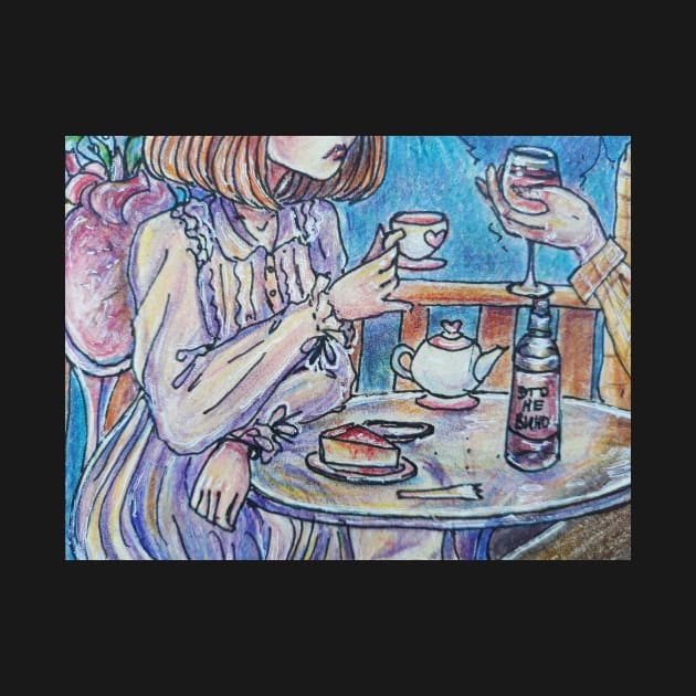 princess drink tea by Artbytonishke