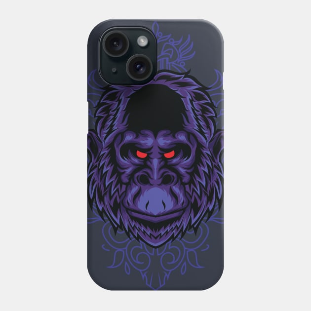 Gorilla Head Phone Case by Harrisaputra