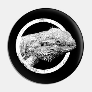 Distressed Pet Bearded Dragon Icon Pin