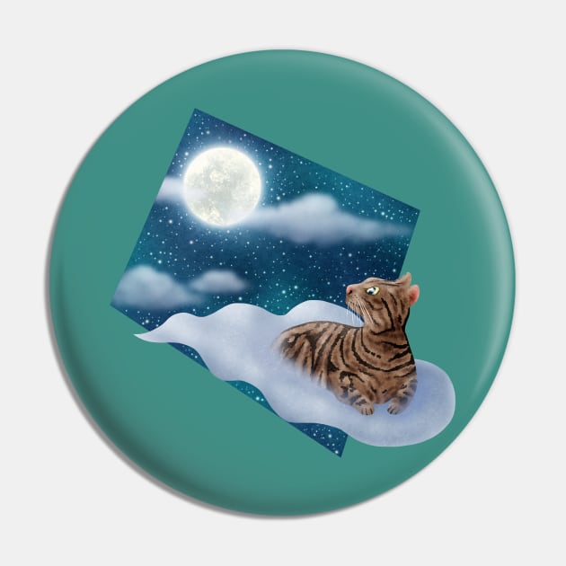 Staring at the moon. (cat sitting on the cloud.) Pin by CleanRain3675