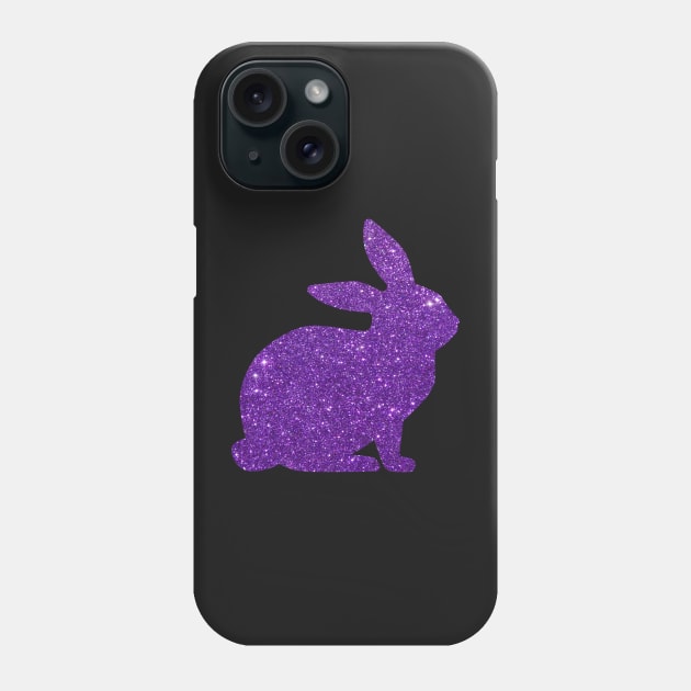 Purple Faux Glitter Easter Bunny Phone Case by Felicity-K