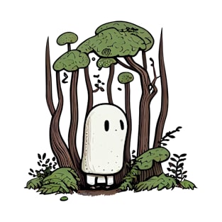 Woodsy Ghost Wandering in Forest T-Shirt