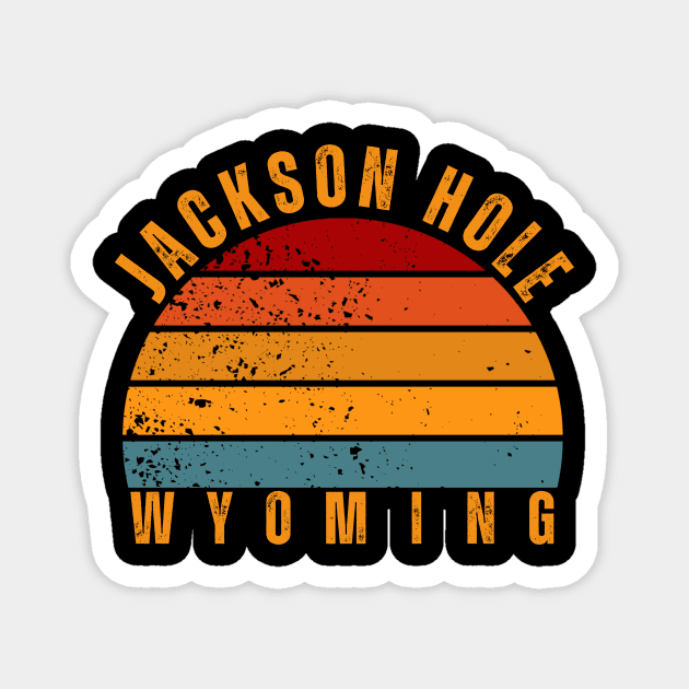 Jackson Hole Vintage Retro Magnet by GRADA