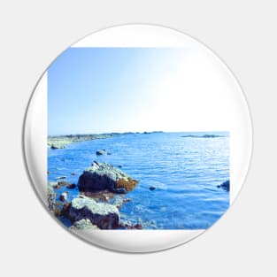 A rocky seaside in Oman light blue version Pin