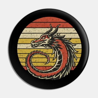 Retro vintage dragon Pin
