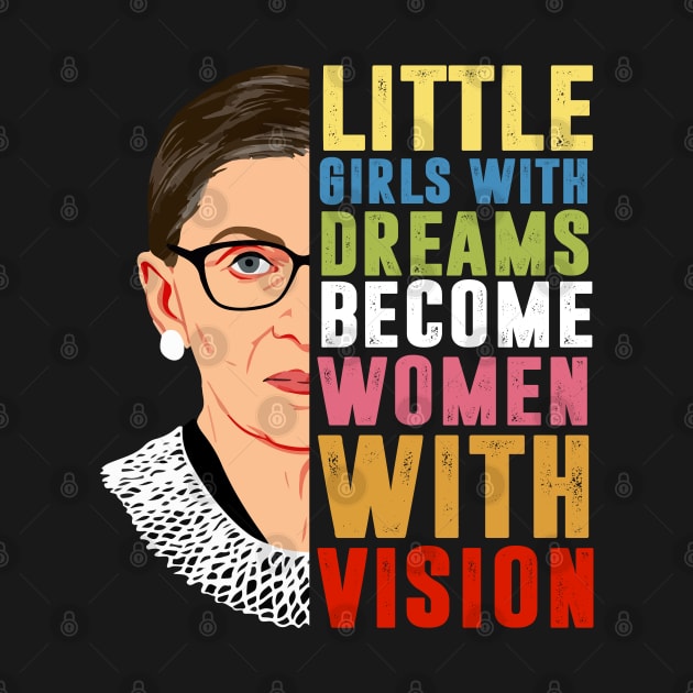 Little girls with dreams become women with vision Notorious RBG by silvercoin