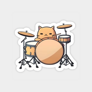 Cat Drummer Magnet