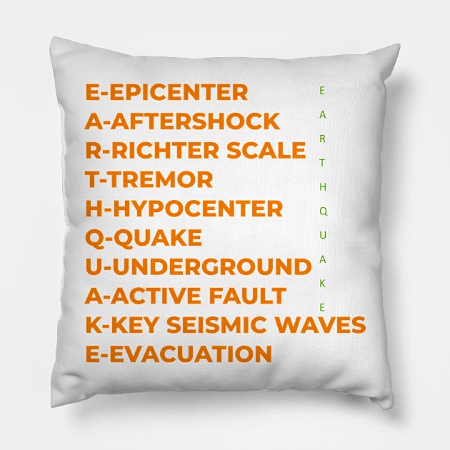 Earthquake Natural Disaster Pillow by Toozidi T Shirts