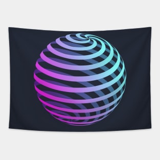 Neon spiral sphere Tapestry