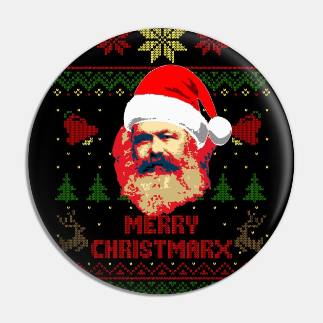 Karl Marx Merry Christmarx Pin by Nerd_art