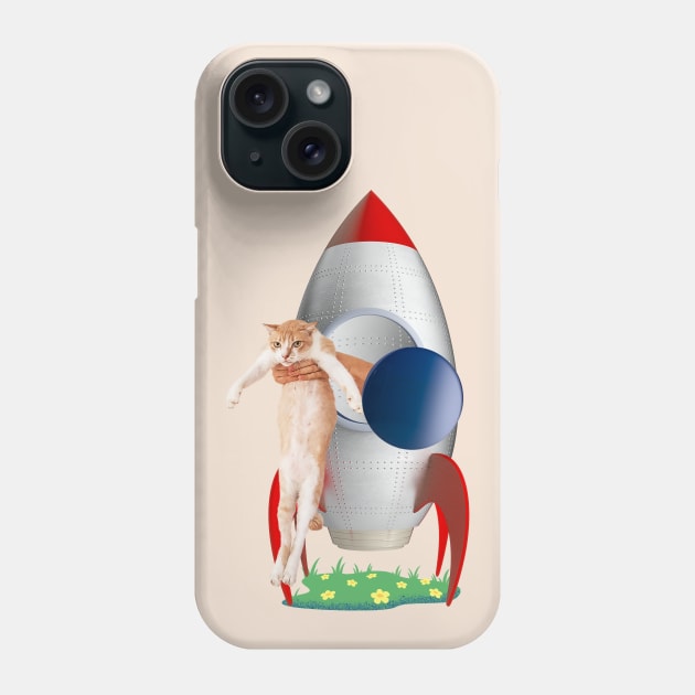 Cats Not Allowed In Rocket (Orange Kitty) Phone Case by leBoosh-Designs