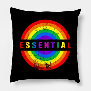 Essential Employee Rainbow Emblem Pillow