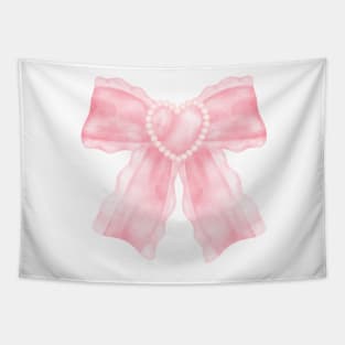 coquette pink bow ribbon Tapestry