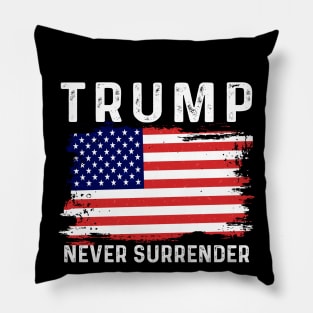 Trump Never Surrender Pillow