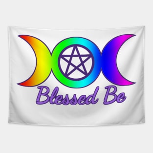 Blessed Be Rainbow Pride Tapestry