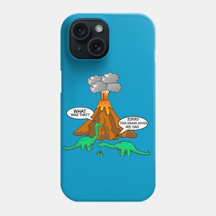 Dinosaurs and Volcano - Funny Dinosaurs Phone Case