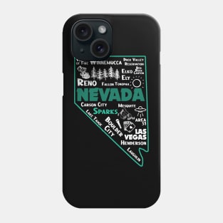 Sparks Nevada Map Las Vegas Winnemucca Reno Elko Ely Carson City Boulder City Henderson Laughkin Phone Case