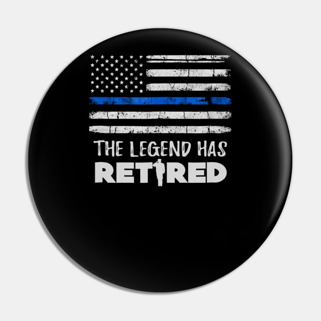 The Legend Has Retired Police Officer Retirement Gift Pin by Sinclairmccallsavd