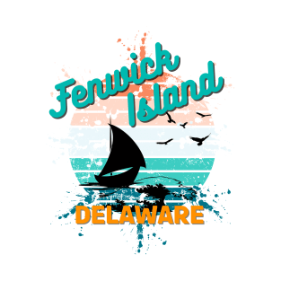 Fenwick Island Delaware Retro Vintage Island T-Shirt