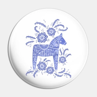 Swedish Dala Horse Blue Pin